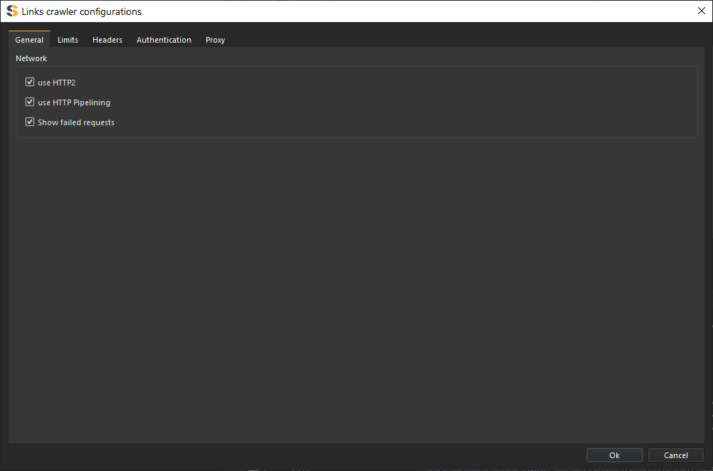 Links crawler configurations